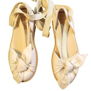 Puma Fenty x Rihanna Bow Creeper Sandals natural beige leather women's size 8